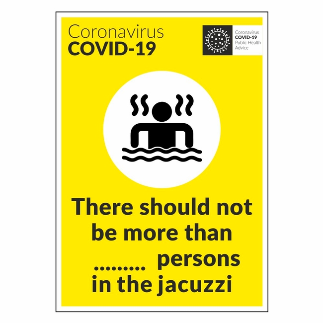 COVID19 Jacuzzi Sign 2 Metres Apart Sign